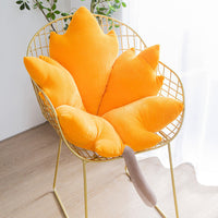 HKM-238355 Maple Leaf Shaped Down Cotton Cushion for Sofa and Chair - Soft Plush Pillow in Various Colors