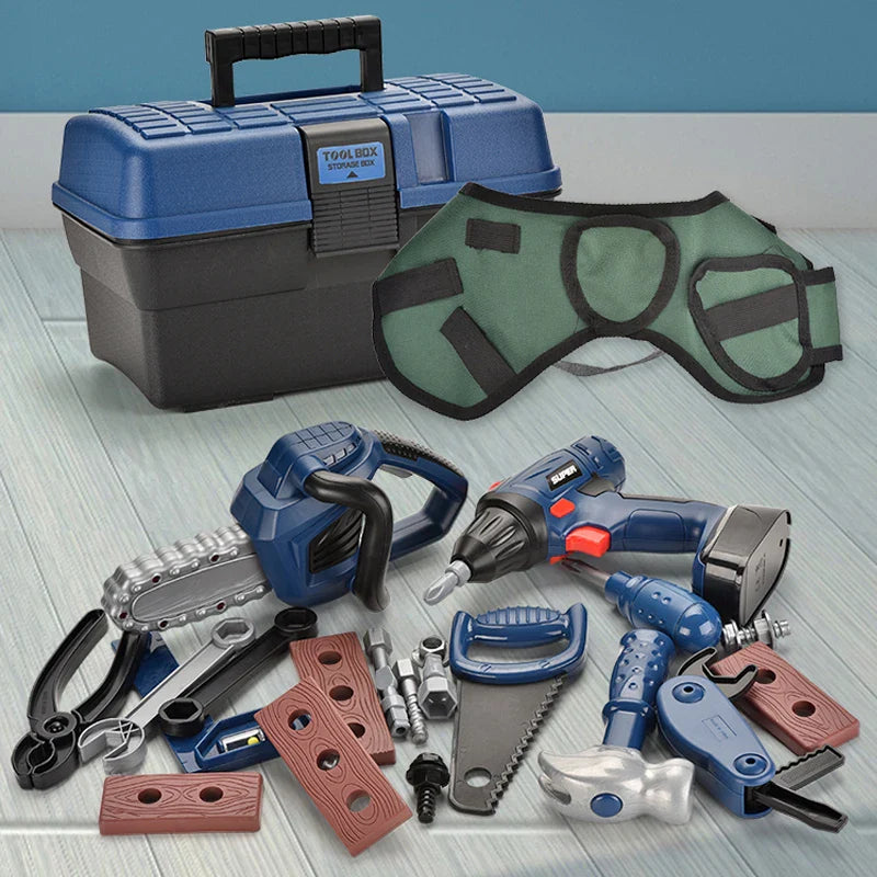 KTX-238483 32-Piece Electric Mini Garden Tool Set for Kids with Drill and Repair Tools, Ideal for Pretend Play Ages 3+