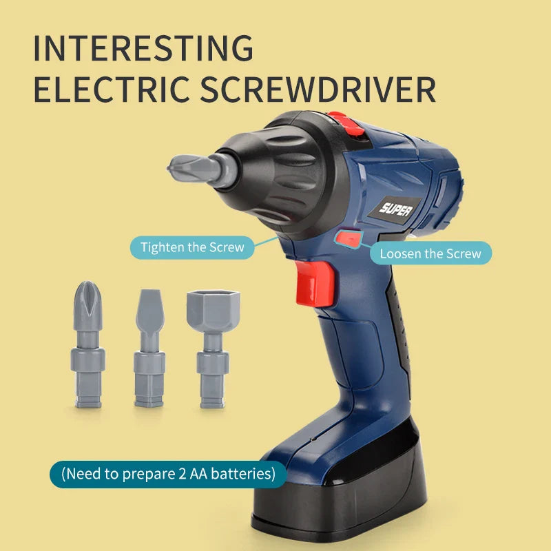 KTX-238483 32-Piece Electric Mini Garden Tool Set for Kids with Drill and Repair Tools, Ideal for Pretend Play Ages 3+