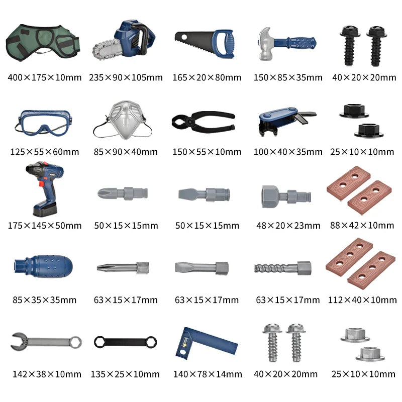 KTX-238483 32-Piece Electric Mini Garden Tool Set for Kids with Drill and Repair Tools, Ideal for Pretend Play Ages 3+