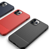 HKM-238483 Carbon Fiber Anti-Fall Mobile Phone Case for iPhone Models