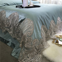 HKM-238547 Cotton Four-Piece Bedding Set with Lace Silk Quilt Cover for 1.5m, 1.8m, and 2.0m Beds