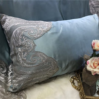 HKM-238547 Cotton Four-Piece Bedding Set with Lace Silk Quilt Cover for 1.5m, 1.8m, and 2.0m Beds
