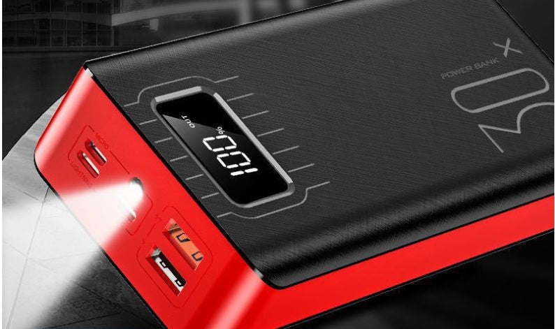 HKM-238611 30000mAh High-Capacity Power Bank with LCD Display and LED Light