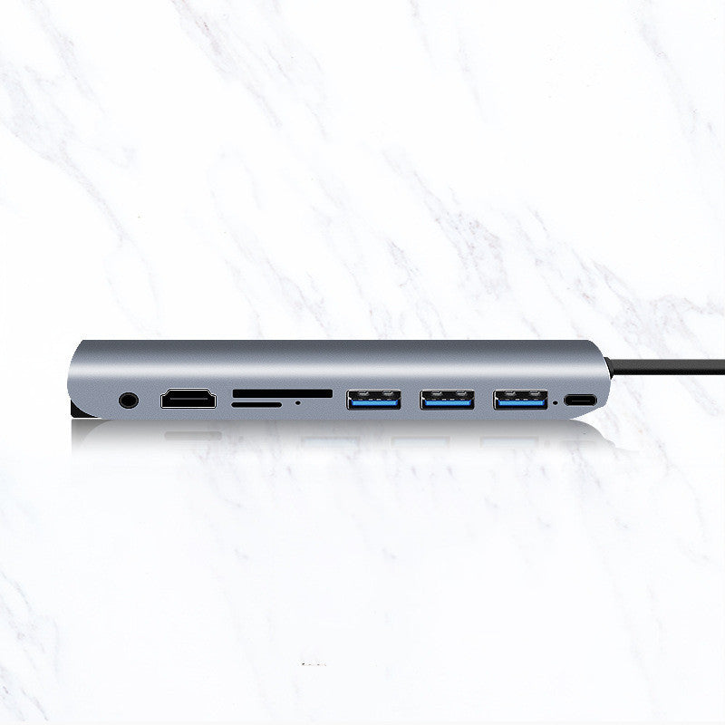 HKM-238739 9-in-1 Type-C Aluminum Alloy Docking Station with HDMI, VGA, and 4K Resolution
