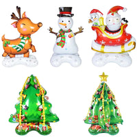 HKM-238803 3D Christmas Balloon Set - Santa and Snowman Decorative Party Balloons for Festive Celebrations