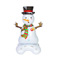 HKM-238803 3D Christmas Balloon Set - Santa and Snowman Decorative Party Balloons for Festive Celebrations