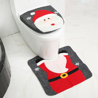 HKM-238995 Christmas Bathroom Set with Shower Curtain, Toilet Seat Cover, and Floor Mats
