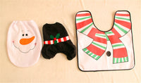 HKM-238995 Christmas Bathroom Set with Shower Curtain, Toilet Seat Cover, and Floor Mats