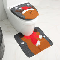 HKM-238995 Christmas Bathroom Set with Shower Curtain, Toilet Seat Cover, and Floor Mats