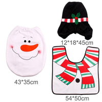 HKM-238995 Christmas Bathroom Set with Shower Curtain, Toilet Seat Cover, and Floor Mats