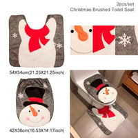HKM-238995 Christmas Bathroom Set with Shower Curtain, Toilet Seat Cover, and Floor Mats