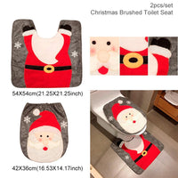 HKM-238995 Christmas Bathroom Set with Shower Curtain, Toilet Seat Cover, and Floor Mats