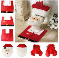 HKM-238995 Christmas Bathroom Set with Shower Curtain, Toilet Seat Cover, and Floor Mats