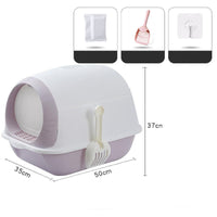 HKM-239059 Elevated Semi-Enclosed Cat and Dog Litter Box with Deodorant System and Flip Cover