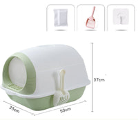 HKM-239059 Elevated Semi-Enclosed Cat and Dog Litter Box with Deodorant System and Flip Cover