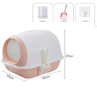 HKM-239059 Elevated Semi-Enclosed Cat and Dog Litter Box with Deodorant System and Flip Cover