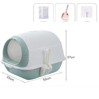 HKM-239059 Elevated Semi-Enclosed Cat and Dog Litter Box with Deodorant System and Flip Cover