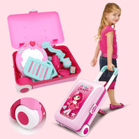 HKM-239059 Kids 2-in-1 Pretend Play Vanity Table with Makeup Set - Girls' Playtime Essentials