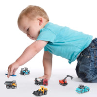 HKM-239187 1/64 Scale Diecast Engineering Vehicles Set - Excavators & Dozers for Construction Play