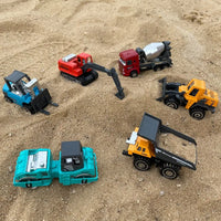 HKM-239187 1/64 Scale Diecast Engineering Vehicles Set - Excavators & Dozers for Construction Play