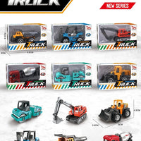 HKM-239187 1/64 Scale Diecast Engineering Vehicles Set - Excavators & Dozers for Construction Play