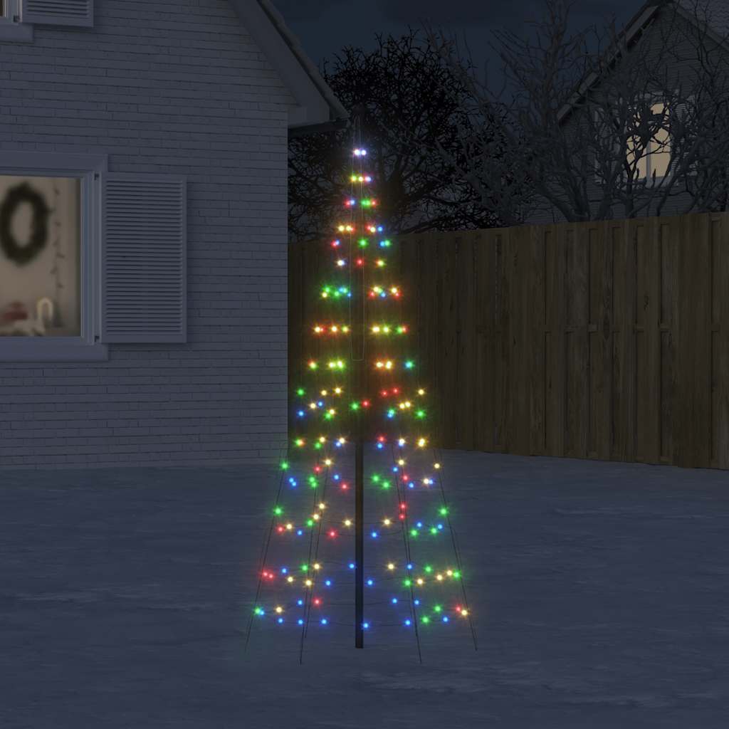 HKM-239187 LED Christmas Tree Decoration for Flagpole - 200 Warm White Lights, 180 cm Height, 8 Lighting Effects
