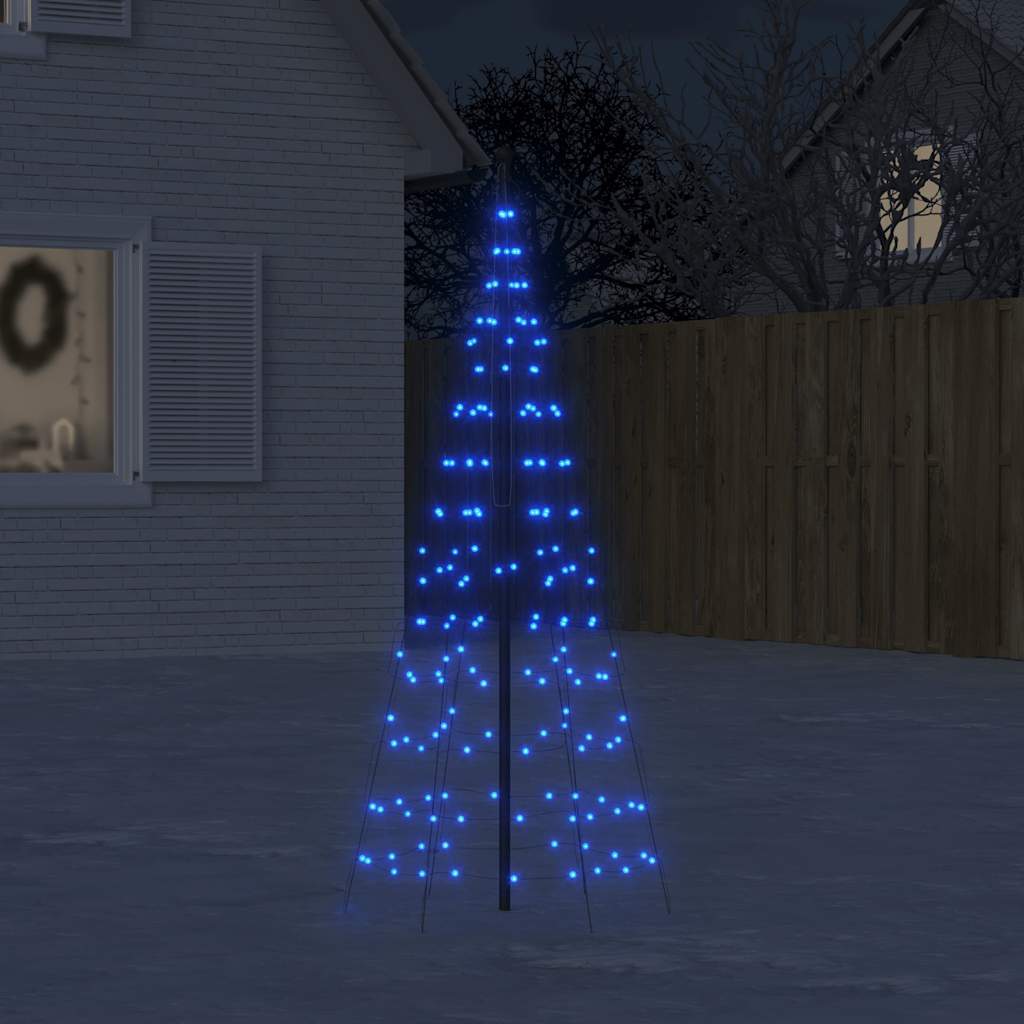HKM-239187 LED Christmas Tree Decoration for Flagpole - 200 Warm White Lights, 180 cm Height, 8 Lighting Effects
