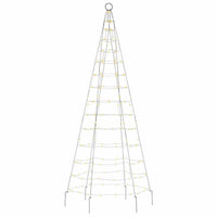 HKM-239187 LED Christmas Tree Decoration for Flagpole - 200 Warm White Lights, 180 cm Height, 8 Lighting Effects