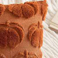 HKM-239187 Modern Pumpkin Print Polyester Pillowcase, Caramel & Orange, 45x45cm