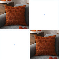 HKM-239187 Modern Pumpkin Print Polyester Pillowcase, Caramel & Orange, 45x45cm