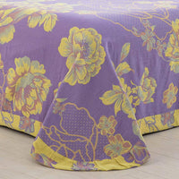 HKM-239379 Cotton Double-Layer Floral Pattern Bedding Set - Four-Piece with Bed Sheet, Quilt Cover, and Pillowcases