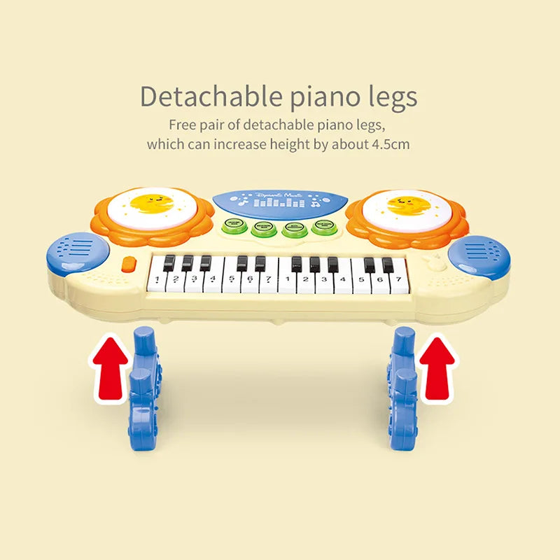 HKM-239379 Multi-Functional Cartoon Electronic Keyboard and Drum Toy for Kids 0-14 Years