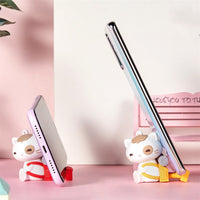 HKM-239443 Retractable Silicone Phone Holder for Desktop Use - Ideal Travel Stand in Red and Yellow