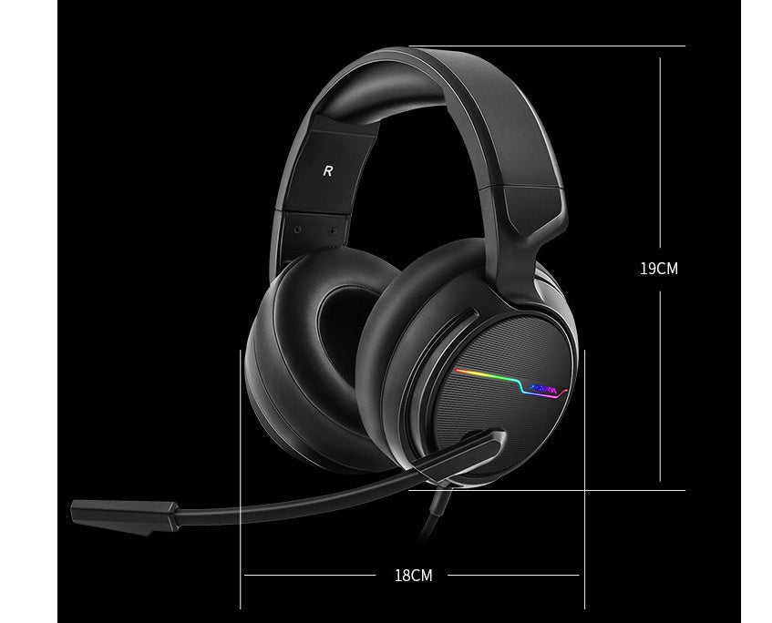 HKM-239443 Siberian V20 Gaming Headset with USB and 3.5mm Connectors, 50mm Speakers, 7-Color Lighting and Inline Controls