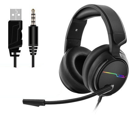 HKM-239443 Siberian V20 Gaming Headset with USB and 3.5mm Connectors, 50mm Speakers, 7-Color Lighting and Inline Controls