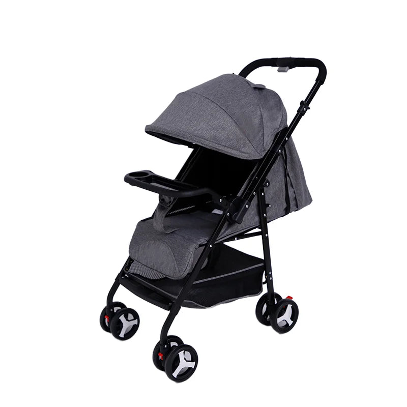 KTX-239571 4-Wheel Suspension Baby Stroller with Food Tray for Comfortable Outings