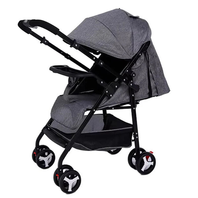 KTX-239571 4-Wheel Suspension Baby Stroller with Food Tray for Comfortable Outings