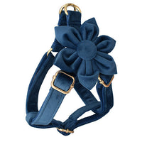 HKM-239571 Flannel Gold Buckle Adjustable Dog Harness with Leash - Multiple Sizes Available