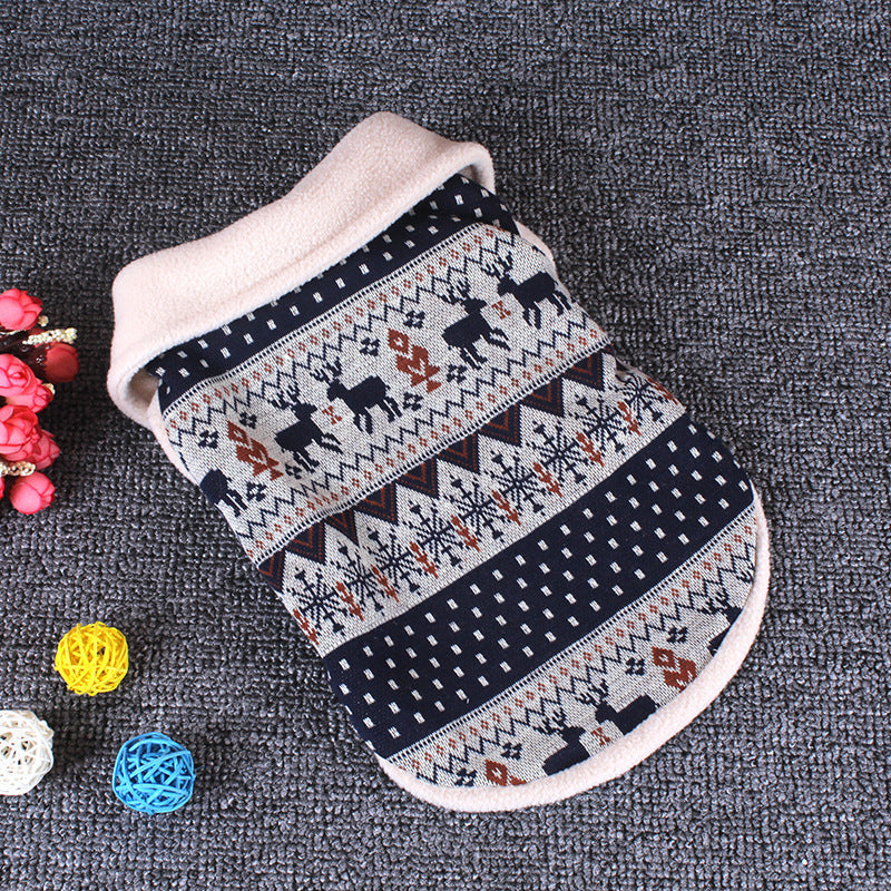 HKM-239635 Stylish Cotton Dog Sweater for Winter and Fall in Black and Red with Jacquard Design