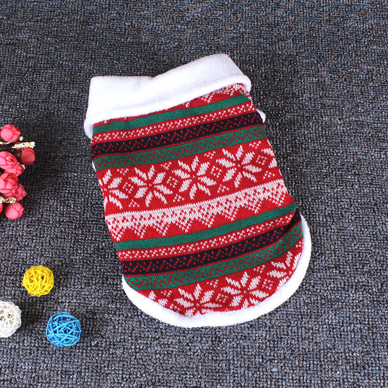 HKM-239635 Stylish Cotton Dog Sweater for Winter and Fall in Black and Red with Jacquard Design