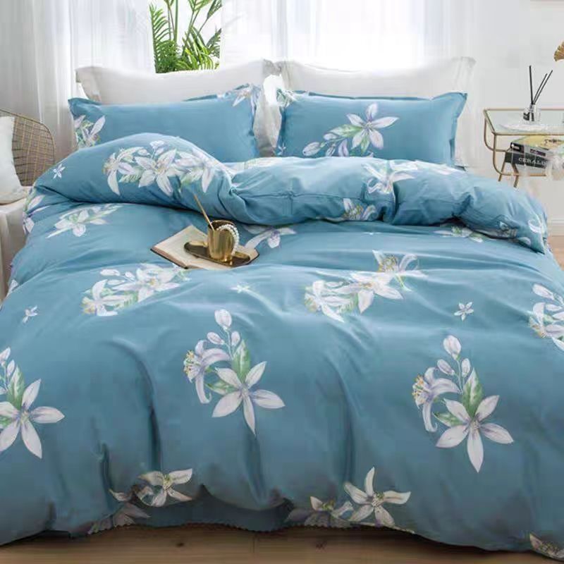HKM-239699 Skin-Friendly Polyester Quilt Cover Set in Striped and Geometric Patterns - Various Sizes Available