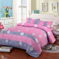 HKM-239699 Skin-Friendly Polyester Quilt Cover Set in Striped and Geometric Patterns - Various Sizes Available