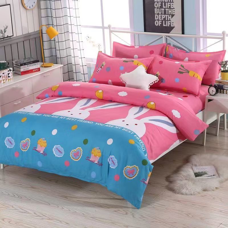 HKM-239699 Skin-Friendly Polyester Quilt Cover Set in Striped and Geometric Patterns - Various Sizes Available