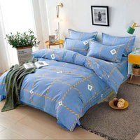 HKM-239699 Skin-Friendly Polyester Quilt Cover Set in Striped and Geometric Patterns - Various Sizes Available