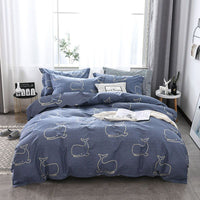 HKM-239699 Skin-Friendly Polyester Quilt Cover Set in Striped and Geometric Patterns - Various Sizes Available