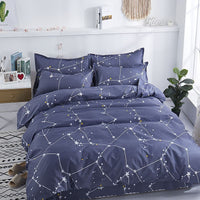 HKM-239699 Skin-Friendly Polyester Quilt Cover Set in Striped and Geometric Patterns - Various Sizes Available