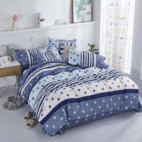 HKM-239699 Skin-Friendly Polyester Quilt Cover Set in Striped and Geometric Patterns - Various Sizes Available