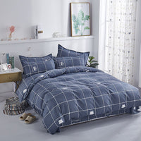 HKM-239699 Skin-Friendly Polyester Quilt Cover Set in Striped and Geometric Patterns - Various Sizes Available