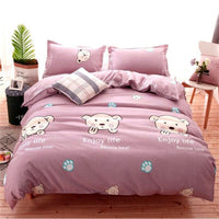 HKM-239699 Skin-Friendly Polyester Quilt Cover Set in Striped and Geometric Patterns - Various Sizes Available
